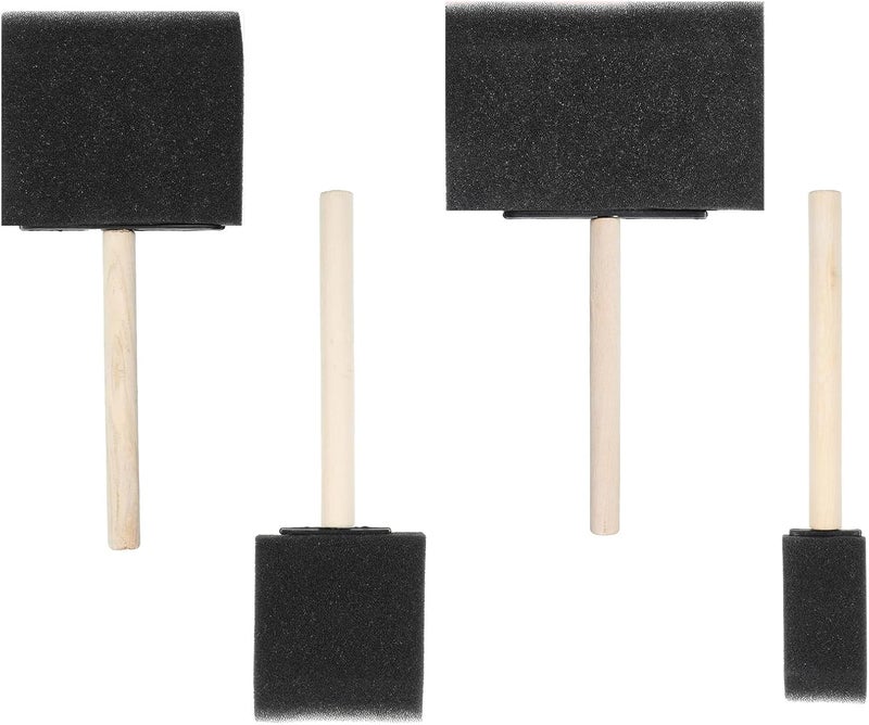 Yuomeaz 4 Pcs Foam Paint Brush, 4 Size Sponge Paint Brushes with Wood Handle, Lightweight Sponge Brush for Painting, Staining, Crafting (1/2/3/4 inch) - Image 1
